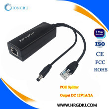 HRUI poe splitter 12v para cámara IP, AP, teléfono IP